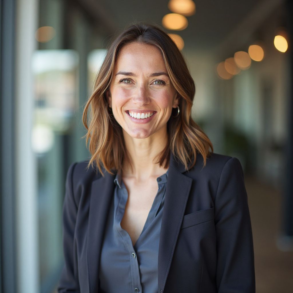 Professional woman smiling after financial consultation